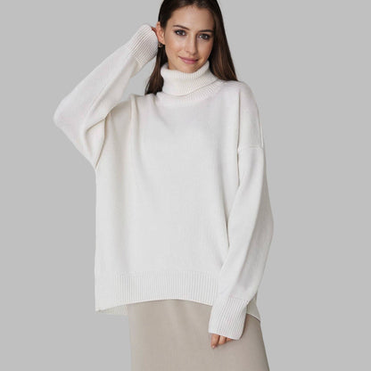 Women's Oversized Turtleneck Cap-Sleeve Knit Autumn Vest