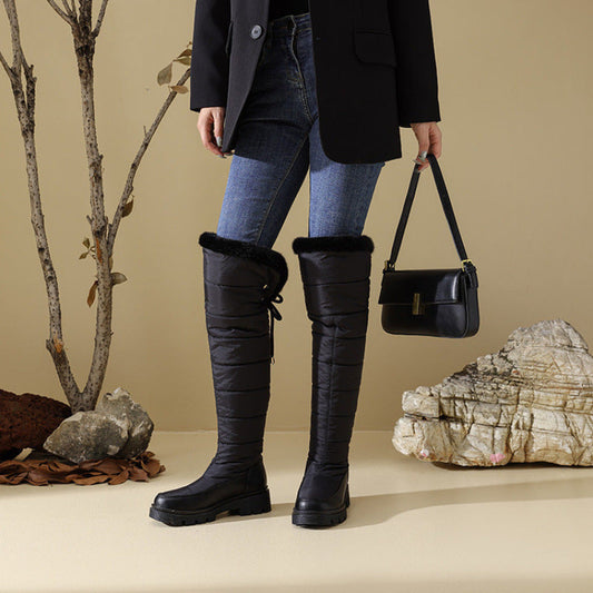 Women's Waterproof High Barrel Knee-High Snow Winter Boots