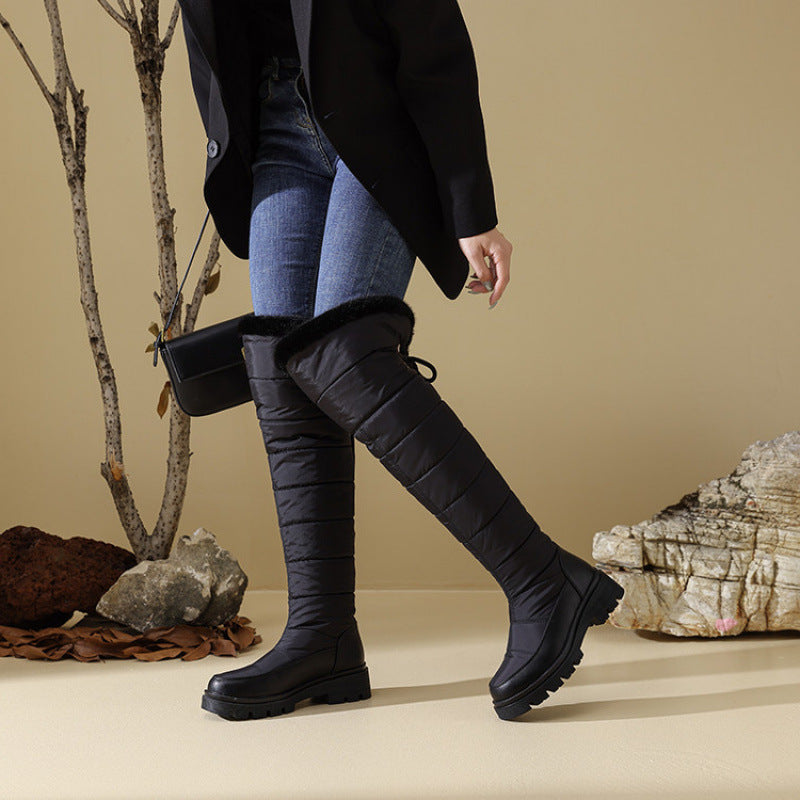Women's Waterproof High Barrel Knee-High Snow Winter Boots
